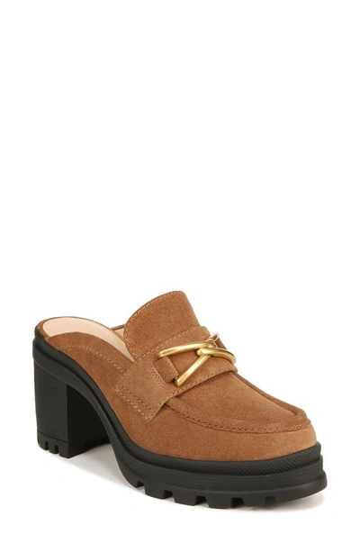 Veronica Beard Wynter Leather Heeled Loafer Mules In Brown