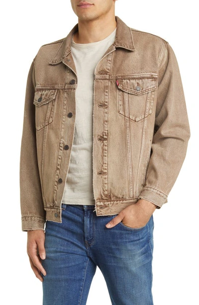 Levi's Relaxed Fit Denim Trucker Jacket In Brown