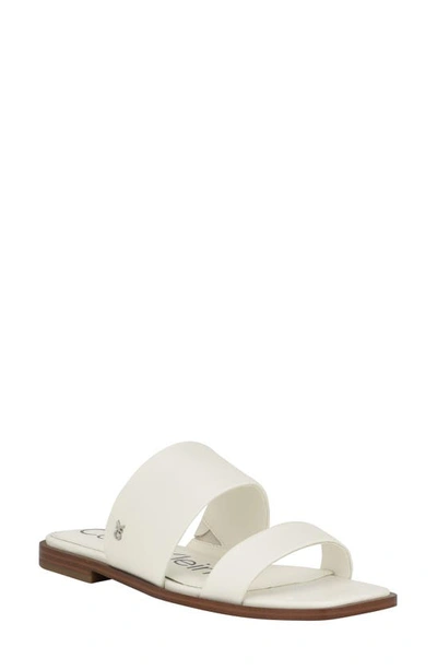 Calvin Klein Mellac Slide Sandal In White- Manmade