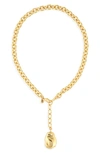 MADEWELL SCULPTED PEARL CHUNKY CHAIN Y-NECKLACE