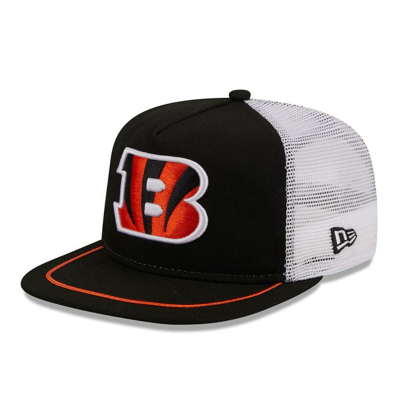 New Era Men's  Black, White Cincinnati Bengals Original Classic Golfer Adjustable Hat In Black,white