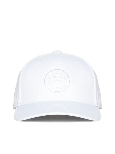 Canada Goose Logo Cotton Baseball Cap In White