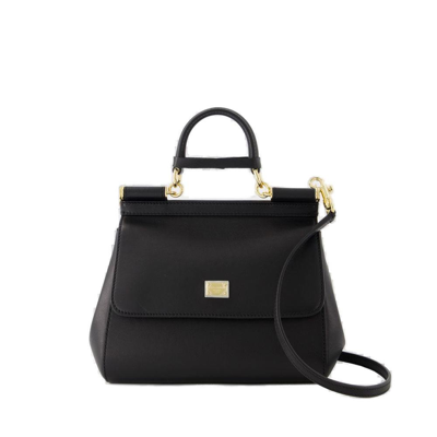 Dolce & Gabbana Kim Sicily Small Top Handle Bag In Black