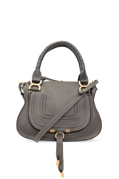 Chloé Marcie Small Tote Bag In Grey