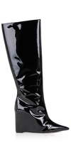 Schutz Asya Up Croc-print Wedge Tall Boots