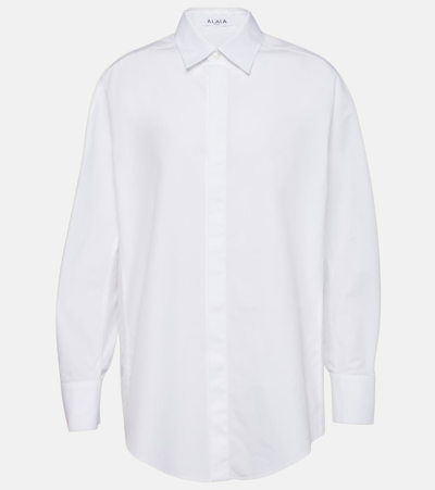 Alaïa Oversized Cotton Shirt In White