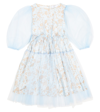 Paade Mode Floral Tulle Midi Dress In Blue