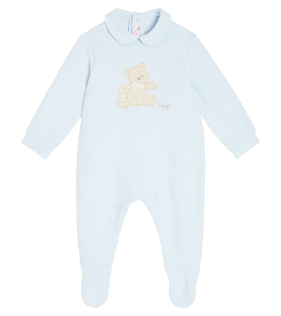 Il Gufo Baby Patch-appliqué Cotton Onesie In Blue