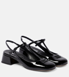 Miu Miu Slingback-pumps Aus Lackleder In Black