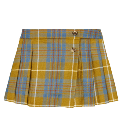 Bonpoint Kids' Skirt Check In Olive