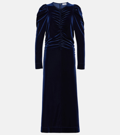 Ganni Midikleid Aus Samt In Total Eclipse