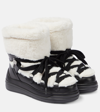 MONCLER INSOLUX FAUX FUR AND SUEDE SNOW BOOTS