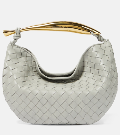 Bottega Veneta Tote Sardine Aus Leder In Grey