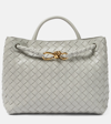 Bottega Veneta Medium Andiamo Leather Top Handle Bag In Aga Gr-m