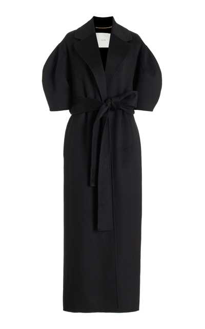Adam Lippes Regency Belted Double-faced Cashmere Coat In Black
