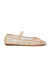 Loeffler Randall Leonie Crystal-embellished Tulle Ballet Flats In Neutral
