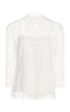 Adam Lippes Samira Lace Turtleneck Top In Ivory