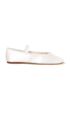 Loeffler Randall Leonie Grosgrain-trimmed Satin Ballet Flats In Cream