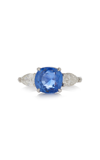 MARIA JOSE JEWELRY ONE-OF-A-KIND 18K WHITE GOLD SAPPHIRE; DIAMOND RING