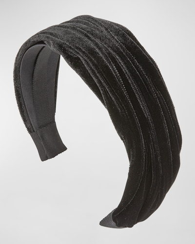 Jennifer Behr Natasha Velvet Headband In Black