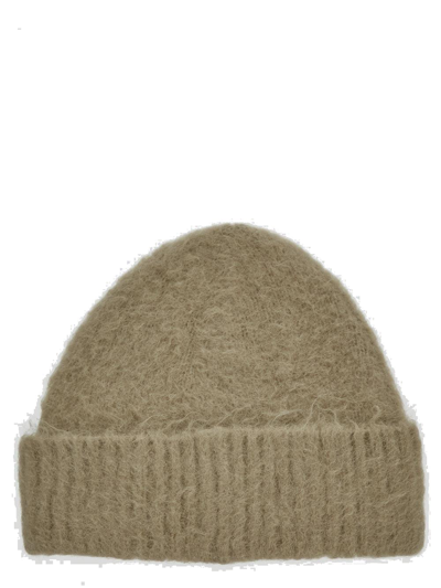 Acne Studios Ribbed Beanie In Beige