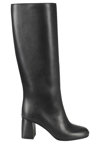 Red Valentino Redvalentino Almond Toe Block Heel Boots In Nero