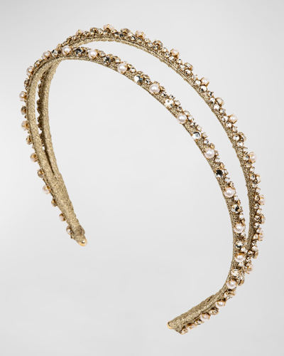 Jennifer Behr Gina Headband In Crystal Pearl