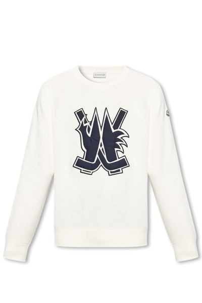 Moncler Hockey Logo Sweatshirt In Bright White