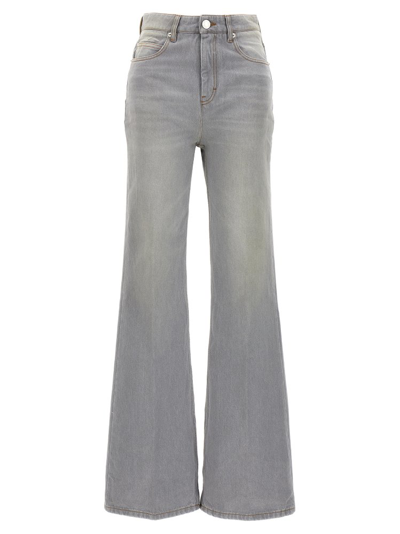 Ami Alexandre Mattiussi Ami Logo Patch Flared Jeans In Grey