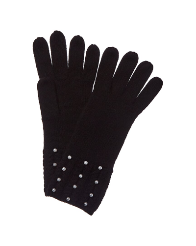 Forte Cashmere Pearl Glove In Black