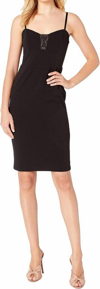 Bebe Illusions Cut Out Lace Up Sheath Dress In Black In Black