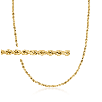ROSS-SIMONS ITALIAN 2.2MM 18KT YELLOW GOLD ROPE-CHAIN NECKLACE