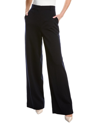 Max Mara Pleated Wool-blend Wide-leg Trousers In Black