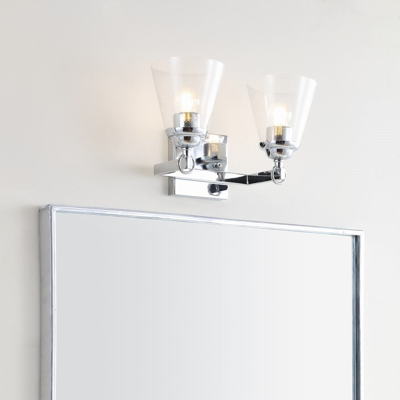 Jonathan Y Marion 12.75" 2-light Hurricane Metal/glass Vanity Light