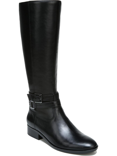 Naturalizer Reid Womens Leather Block Heel Knee-high Boots In Black