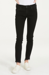 Dear John Denim Joyrich Low Rise Skinny With Step Hem Jean In Black In Black