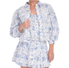Love The Label Sula Eyelet Top In Blue Printed Eyelet In Multi