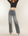 KANCAN ALESSIA ULTRA HIGH RISE 90'S FLARE JEAN IN LIGHT GREY WASH