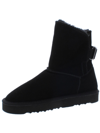 Style & Co Teenyy Womens Suede Faux Fur Lined Winter Boots In Black