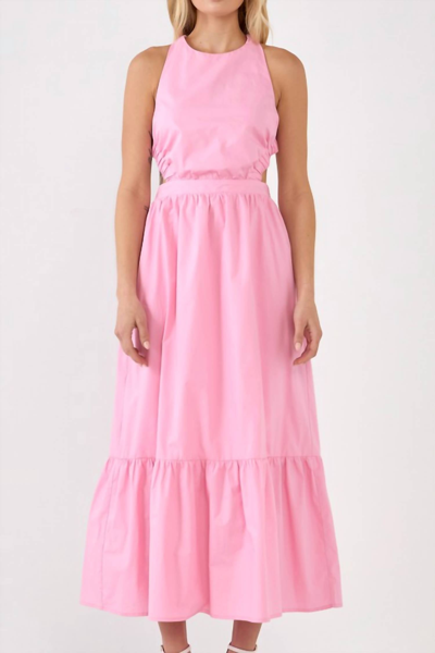 English Factory Sleeveless Maxi Dress In Pink