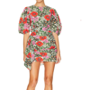 Rhode Pia Floral Print Cotton Mini Dress In Aura Blossom