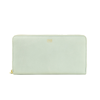 Cavalli Class Grey & Light Blue Calf Leather Zip Closure Wallet In Grey