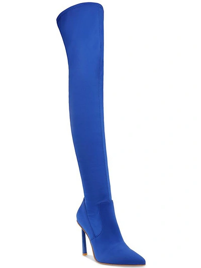 Steve Madden Vivee Womens Sequin Evening Over-the-knee Boots In Blue