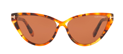 Tom Ford Ft0740 55e Cat Eye Sunglasses In Orange