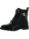 Ralph Lauren Elridge Womens Leather Lace-up Ankle Boots In Black