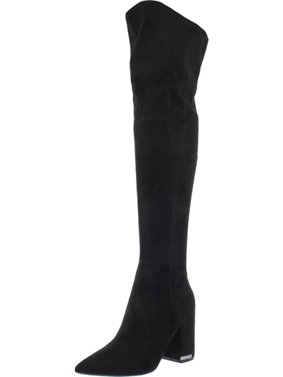 Calvin Klein Marriet Womens Pointed Toe Dressy Knee-high Boots In Black