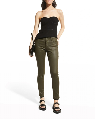 Ag Farrah Skinny Ankle In Shady Moss In Green