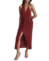 Reiss Xena Strappy Open Back Je Dress In Dark Red