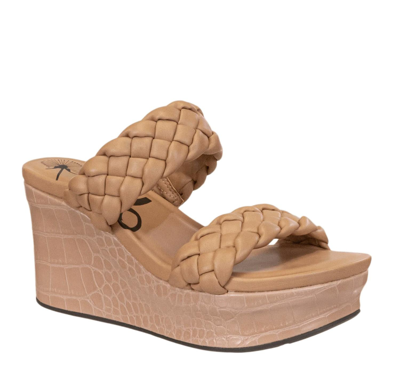 Otbt Fluent Wedge Sandals In Brown