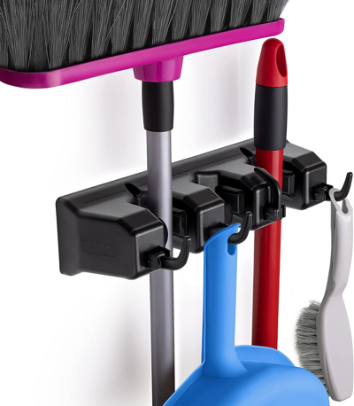 ZULAY KITCHEN (3 SLOTS) ORGANIZER UTILITY RACKS MOP HOLDER AND BROOM HANGER